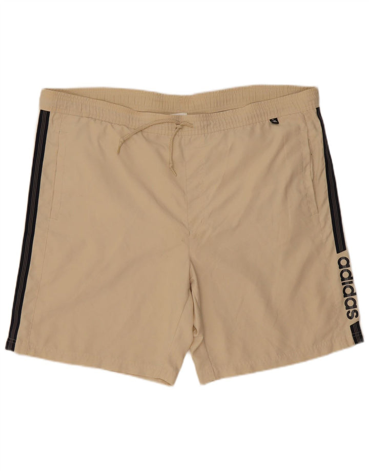 Adidas Pantalones cortos deportivos gráficos para hombre XL Beige