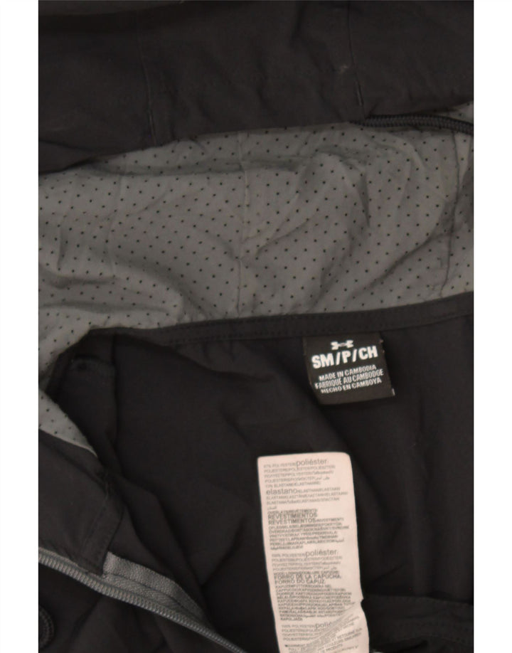 Under Armour Chaqueta impermeable con capucha para hombre UK 36 Small Black Colourblock