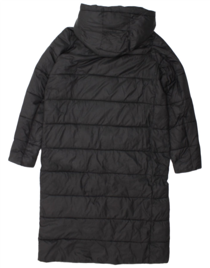 Zara Mujer Abrigo Acolchado Con Capucha UK 44 Medium Nylon Negro
