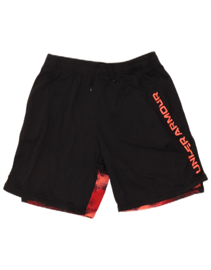 UNDER ARMOUR Pantalones cortos deportivos con estampado abstracto para niños 13-14 años XL Negro