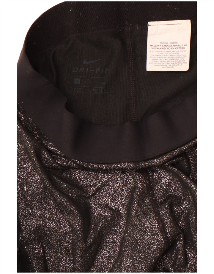 NIKE Leggings gráficos Dri Fit para mujer UK 8 Small Poliéster negro