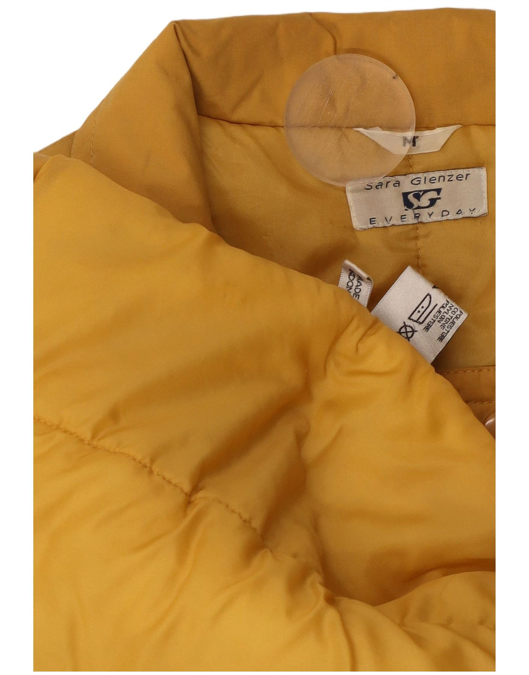 SARA GLENZER Abrigo cortavientos extragrande para mujer UK 40 Amarillo medio