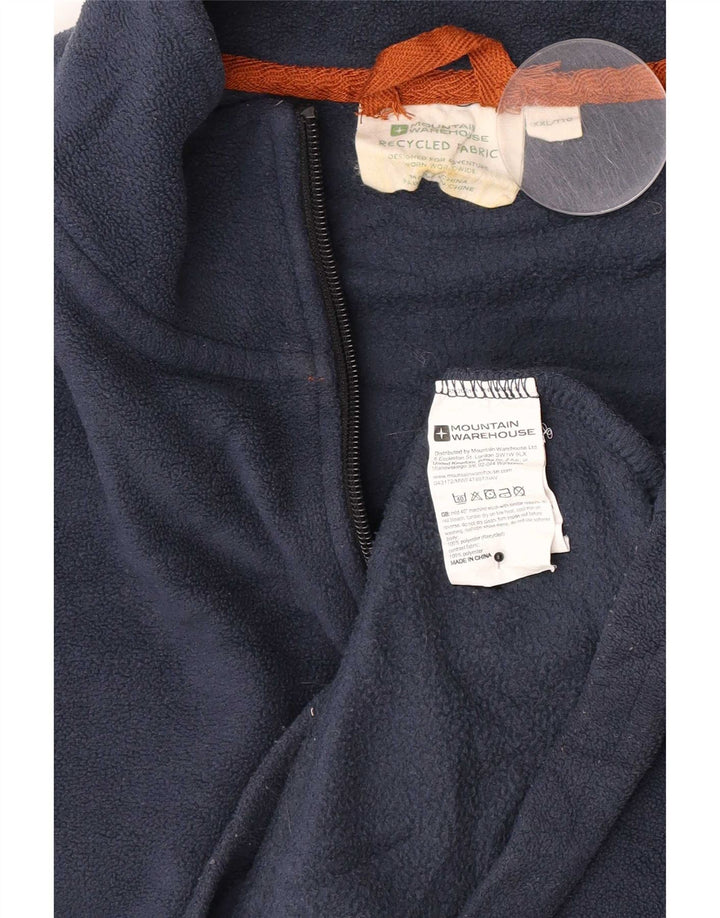 Mountain Warehouse Jersey de forro polar con cuello y cremallera para hombre 2XL Poliéster azul marino