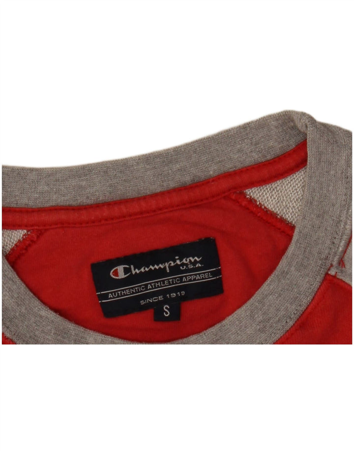 Champion Sudadera Con Estampado Gráfico Jumper Small Rojo Colorblock