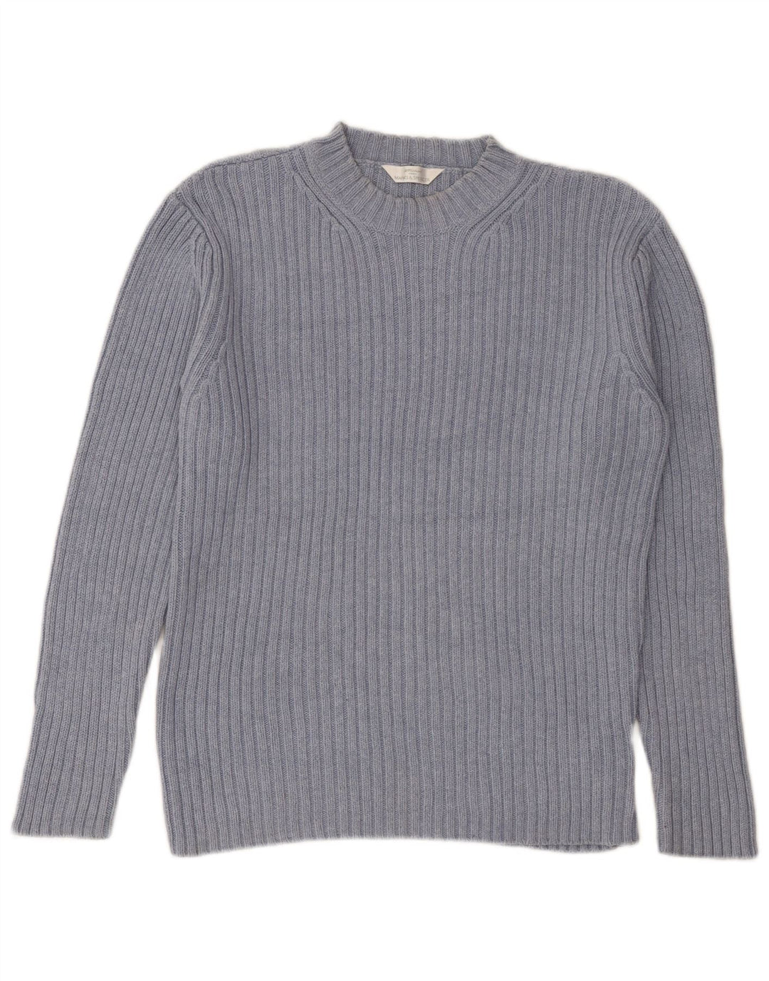 Marks & Spencer Jersey de cuello redondo para hombre de algodón azul medio