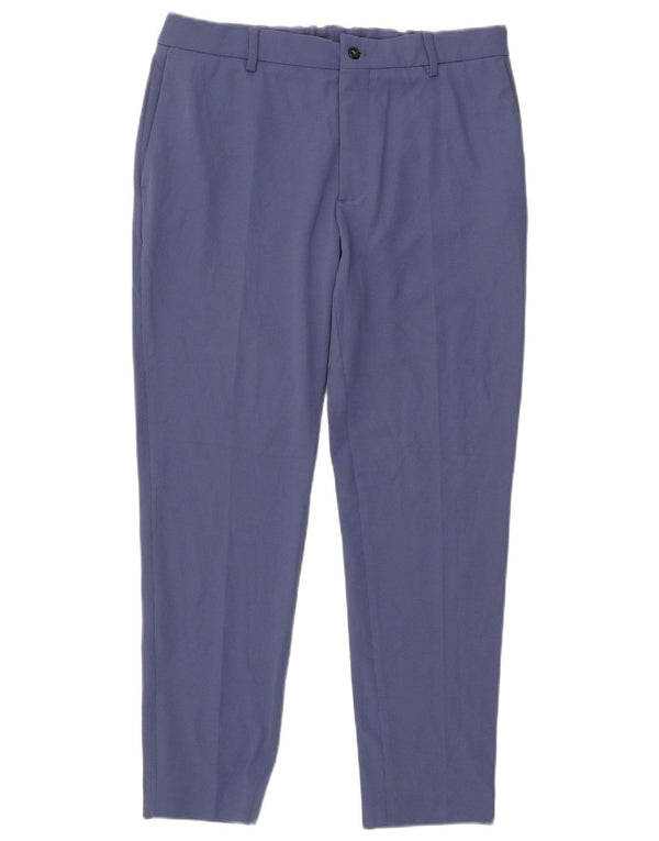 Zara Mens Slim Chino Pantalones EU 44 Large W34 L29 Poliéster Azul