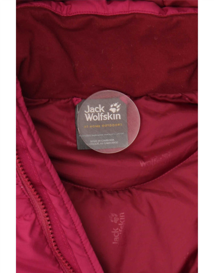 Jack Wolfskin Chaqueta acolchada con capucha para mujer UK 8/10 Small Pink Poliéster