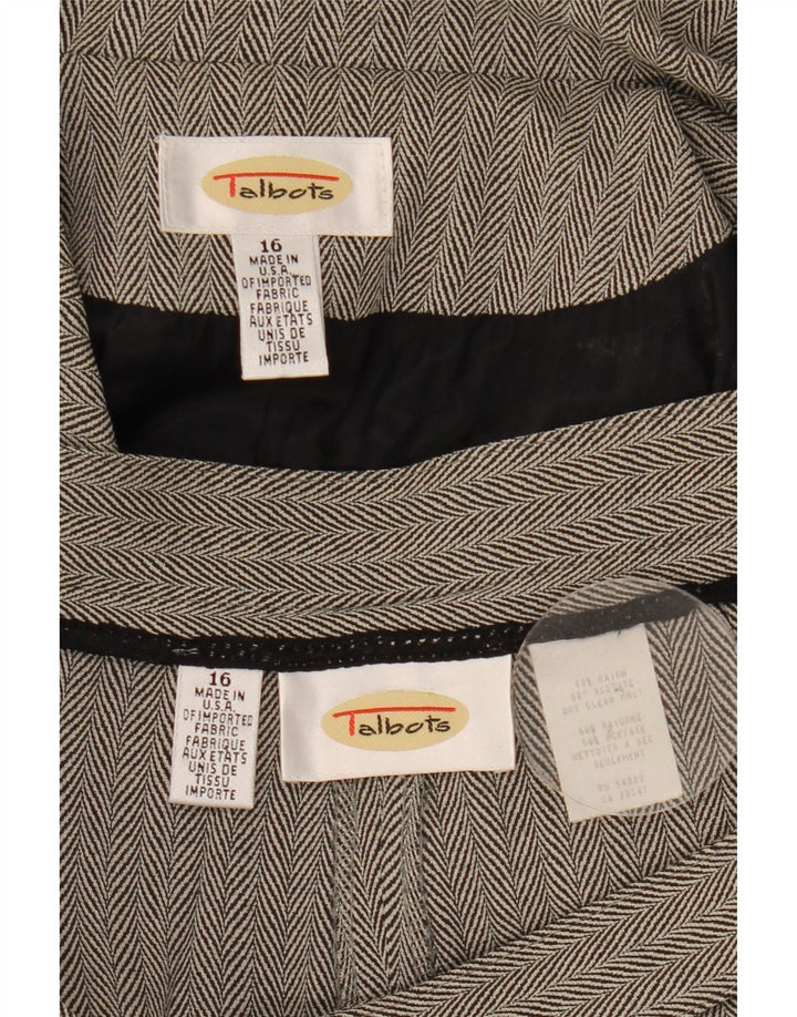 Talbots Conjunto de 2 piezas con 2 botones para mujer UK 16 Large W34 L30 Grey Herringbone
