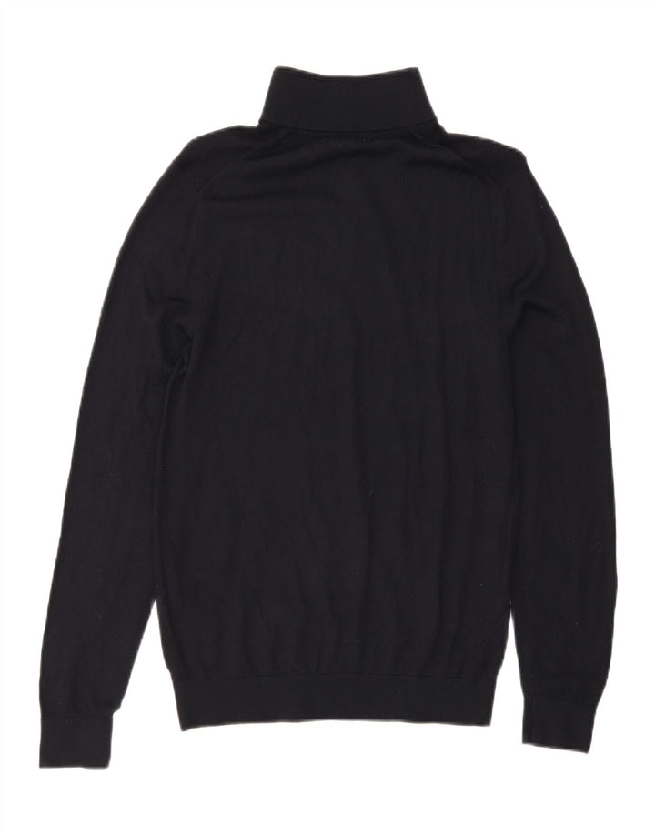 Jersey Reiss Hombre con cuello con cremallera y lana negra mediana