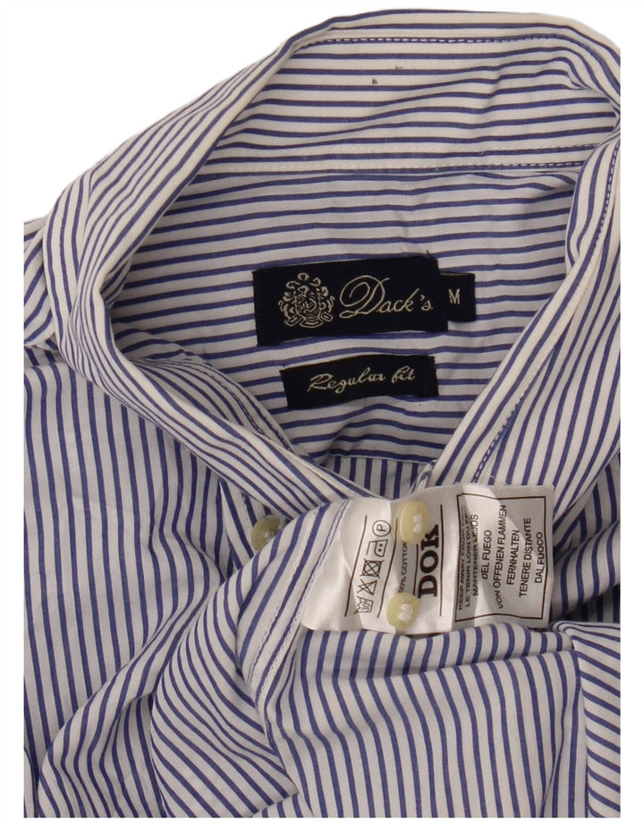 DACK'S Camisa de corte regular para hombre de algodón a rayas azul medio