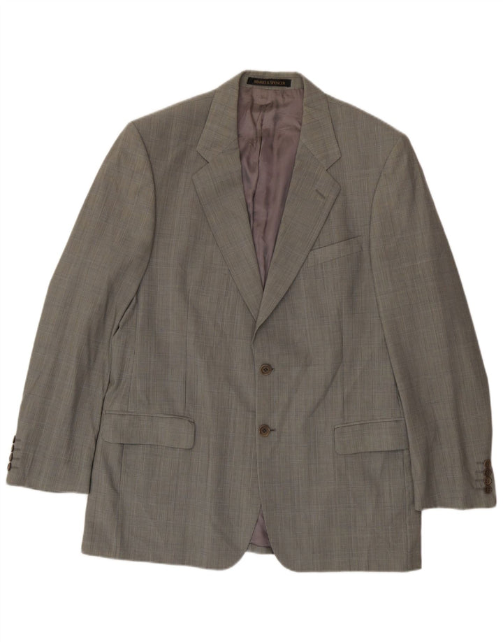 Marks & Spencer Chaqueta tipo blazer de 2 botones para hombre UK 42 Large Green Houndstooth