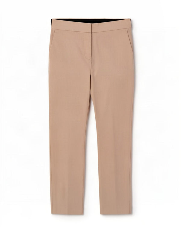 Zara Mujer Pantalón Chino Slim Small W26 L26 Algodón Color Block Beige