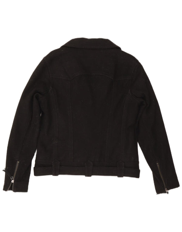 Levi's Chaqueta motera para mujer UK 44 Mediana Lana negra