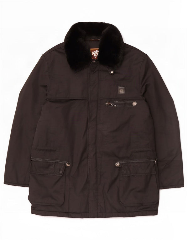 Piero Guidi Chaqueta utilitaria para hombre UK 44 2XL Algodón negro