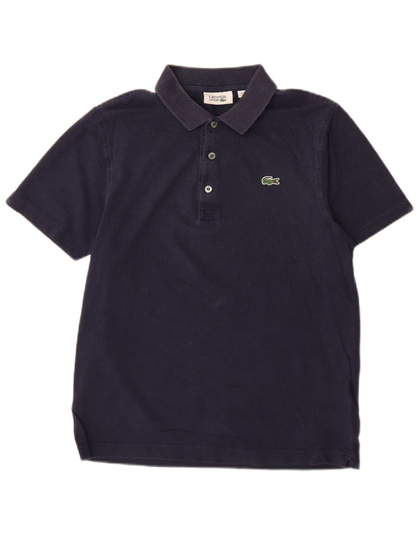 LACOSTE Polo para hombre talla 4 mediano azul marino algodón a rayas