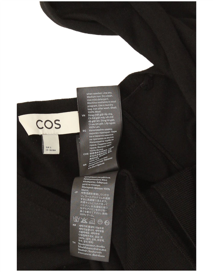 Cos Suéter tipo jersey de gran tamaño con cuello en V para mujer UK 10 Small Black Wool