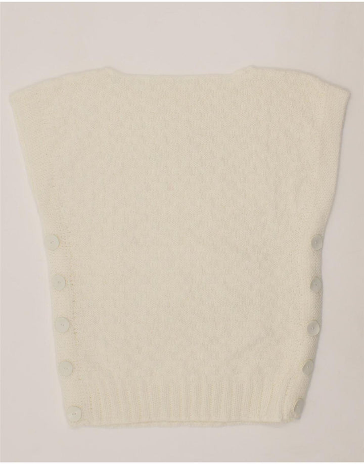 VINTAGE Womens Vest Tank Top UK 14 Medium White Vintage Vintage and Second-Hand Vintage from Messina Hembry 