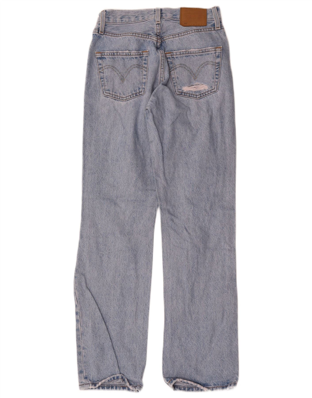 Levi's Mujer 501 Vaqueros Rectos Desgastados W23 L30 Algodón Azul