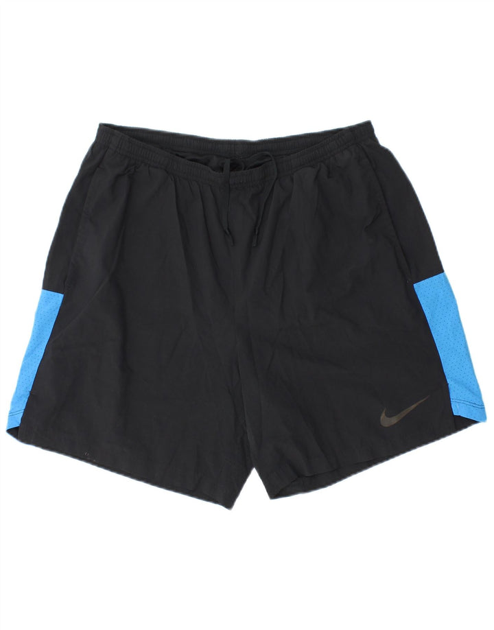 Nike - Pantalones cortos deportivos Dri Fit para hombre, poliéster color block, talla grande, color negro
