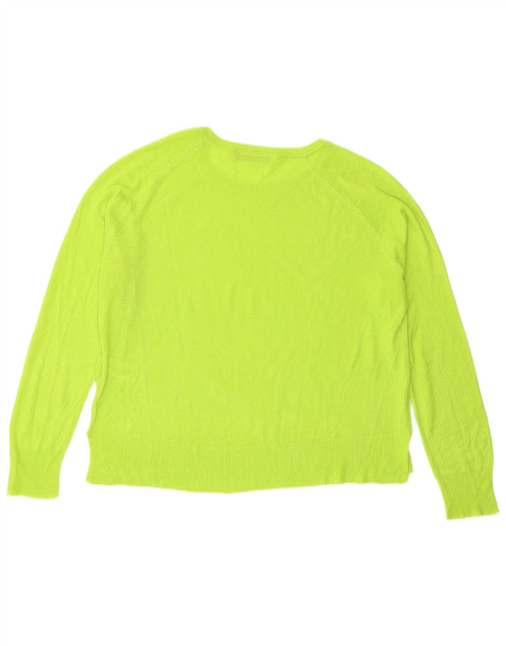 Zara Jersey oversize con cuello barco para mujer, talla 40, viscosa verde pequeña