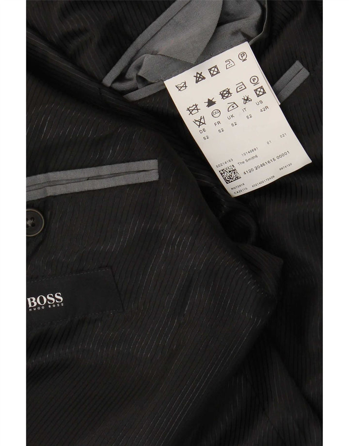 Hugo Boss Chaqueta tipo blazer de 2 botones para hombre EU 52 XL Lana virgen gris