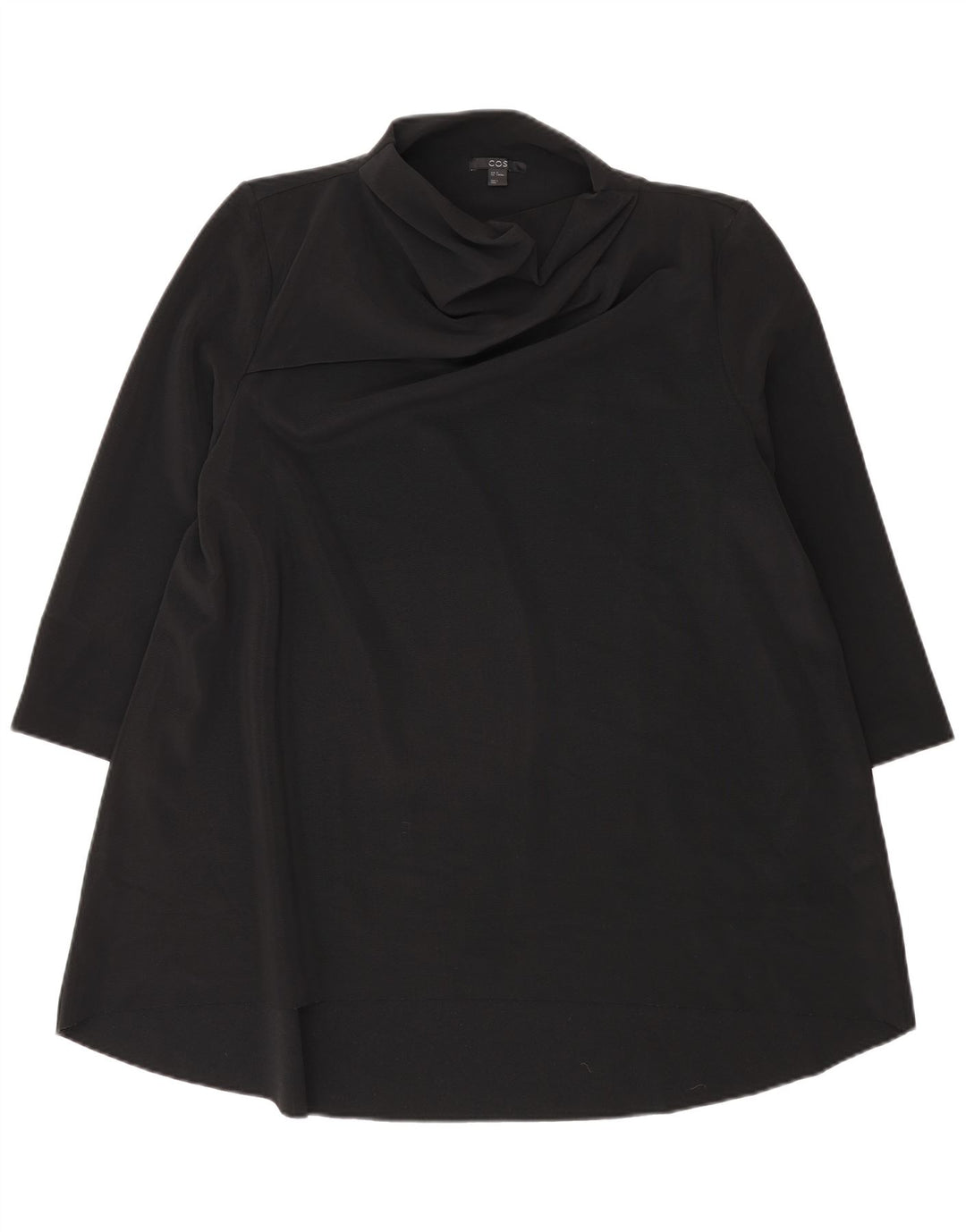 Cos Vestido túnica de manga 3/4 para mujer UK 44 Poliéster negro mediano