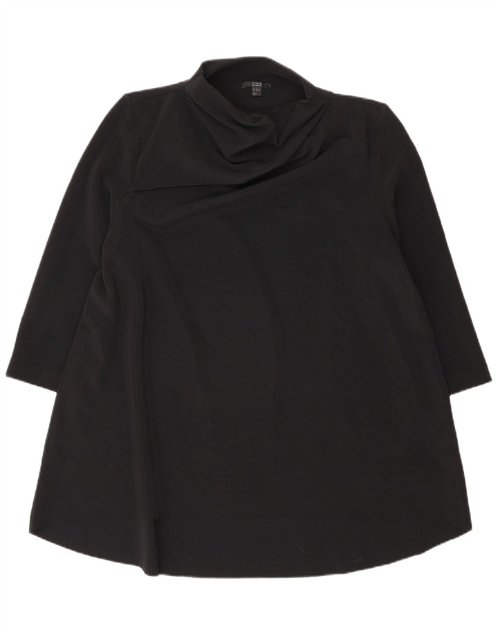 Cos Vestido túnica de manga 3/4 para mujer UK 44 Poliéster negro mediano