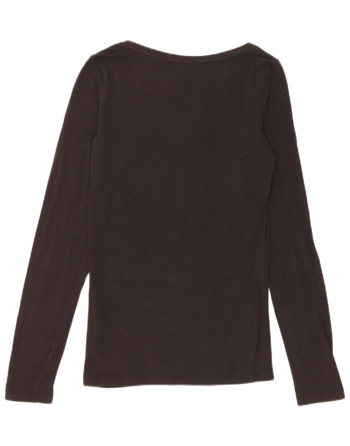Guess Top gráfico para mujer manga larga UK 8 Small Algodón negro