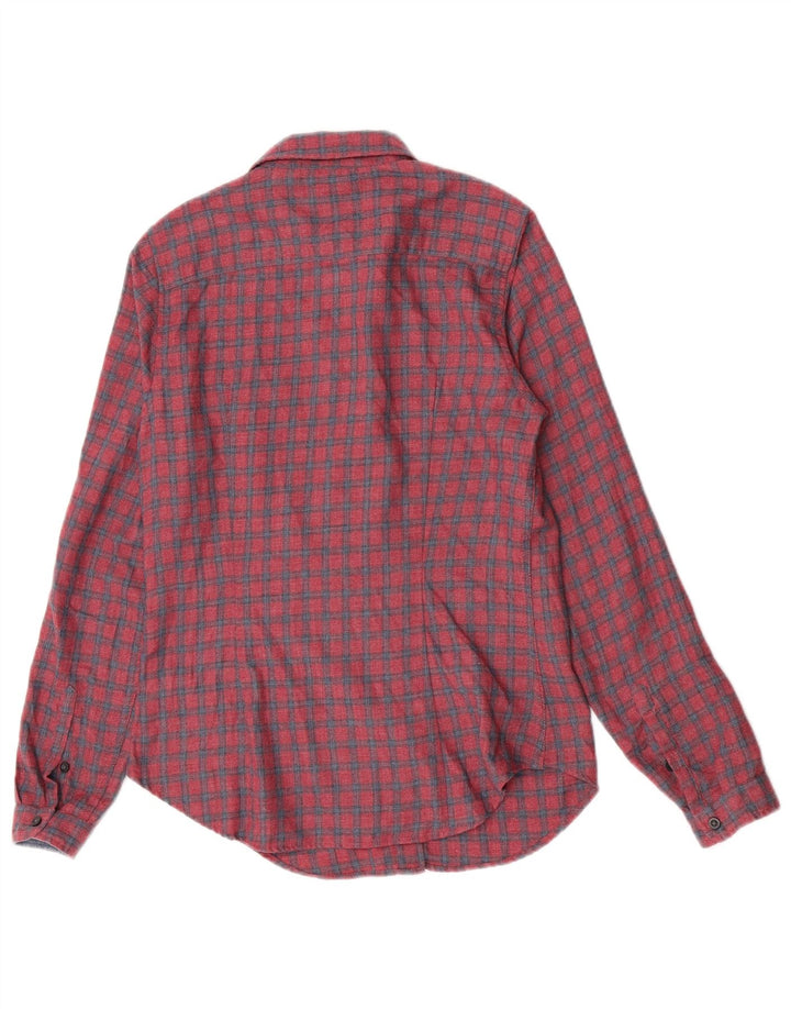 Levi's Camisa de franela de corte entallado para mujer UK 10 Small Red Check