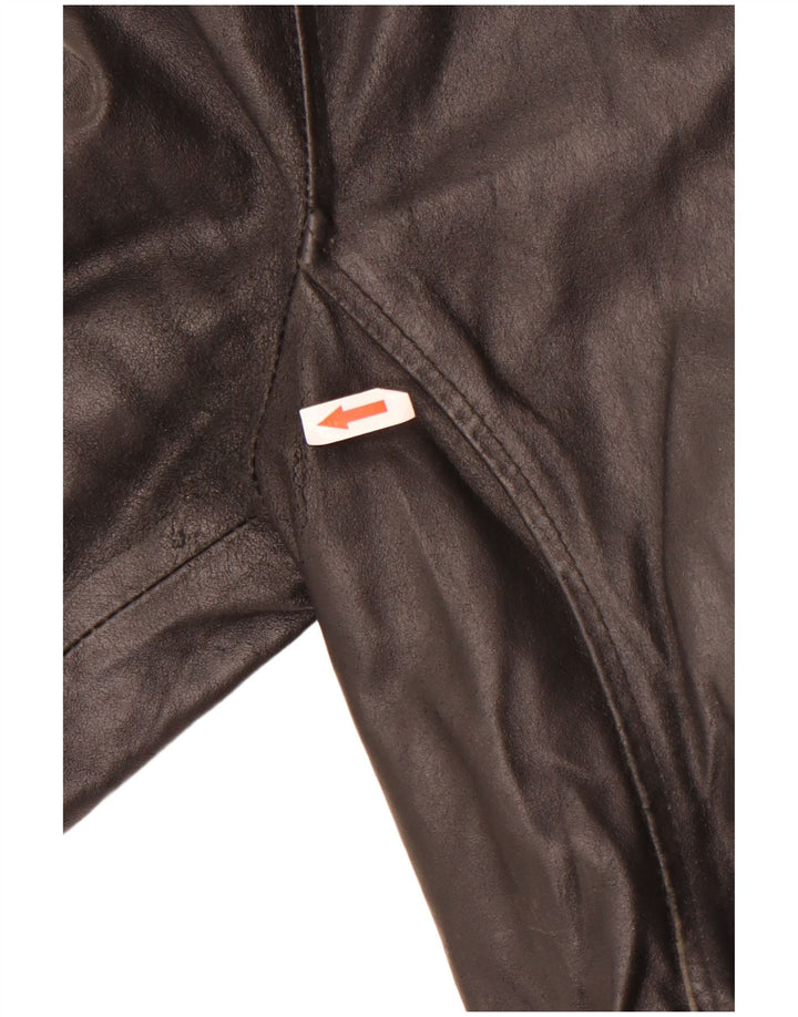 Abrigo de cuero para mujer Bayside UK 12 Cuero negro mediano