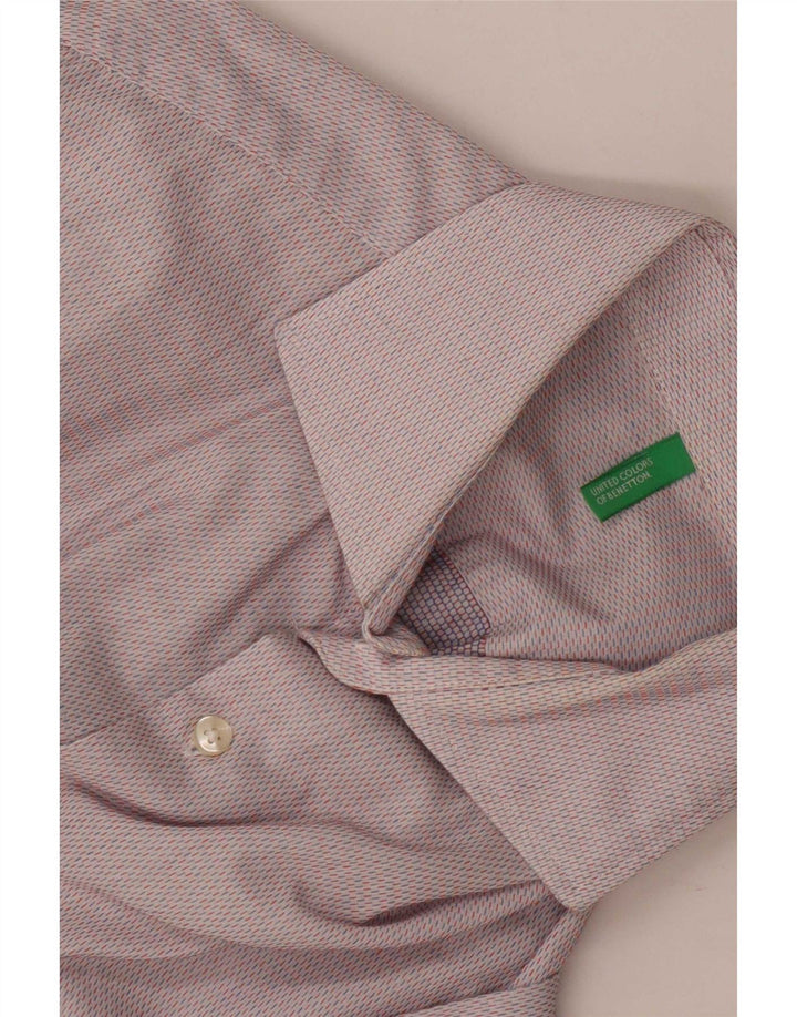 Camisa Benetton Hombre Pequeña Gris Moteada