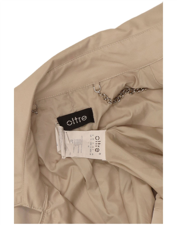 oltre Gabardina con cinturón para mujer UK 46 Poliéster beige grande