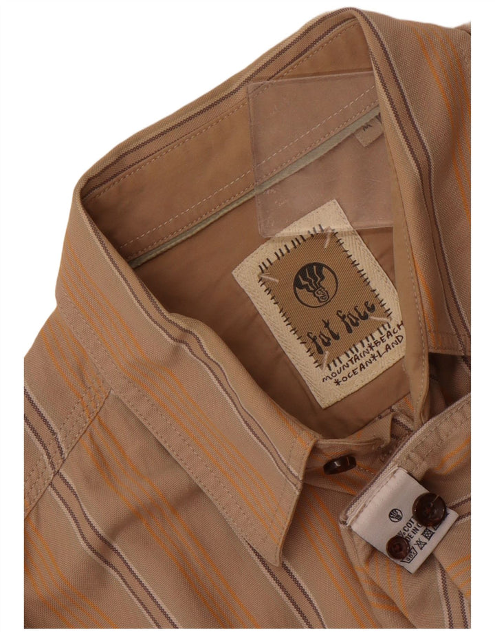 Camisa de hombre Fat Face de algodón a rayas beige medio