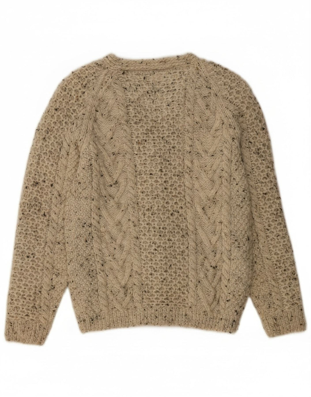 Vintage mujer Cardigan suéter Reino Unido 12 lana moteada gris medio