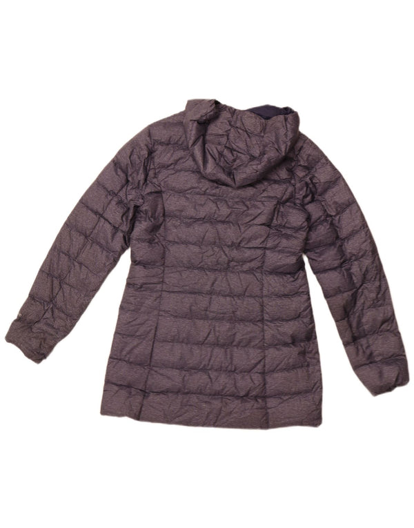 EDDIE BAUER Abrigo acolchado con capucha para mujer UK 10 Small Azul marino Poliéster