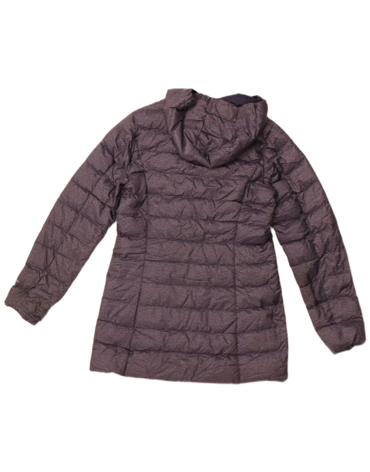EDDIE BAUER Abrigo acolchado con capucha para mujer UK 10 Small Azul marino Poliéster