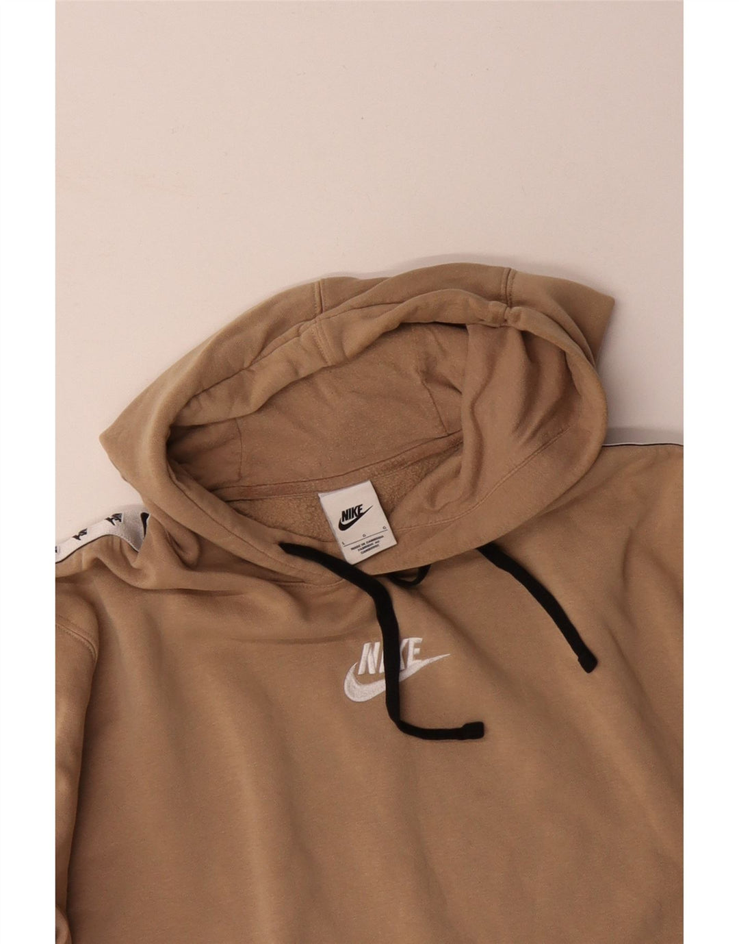 NIKE Jersey con capucha gráfica para hombre, talla grande, color beige, algodón