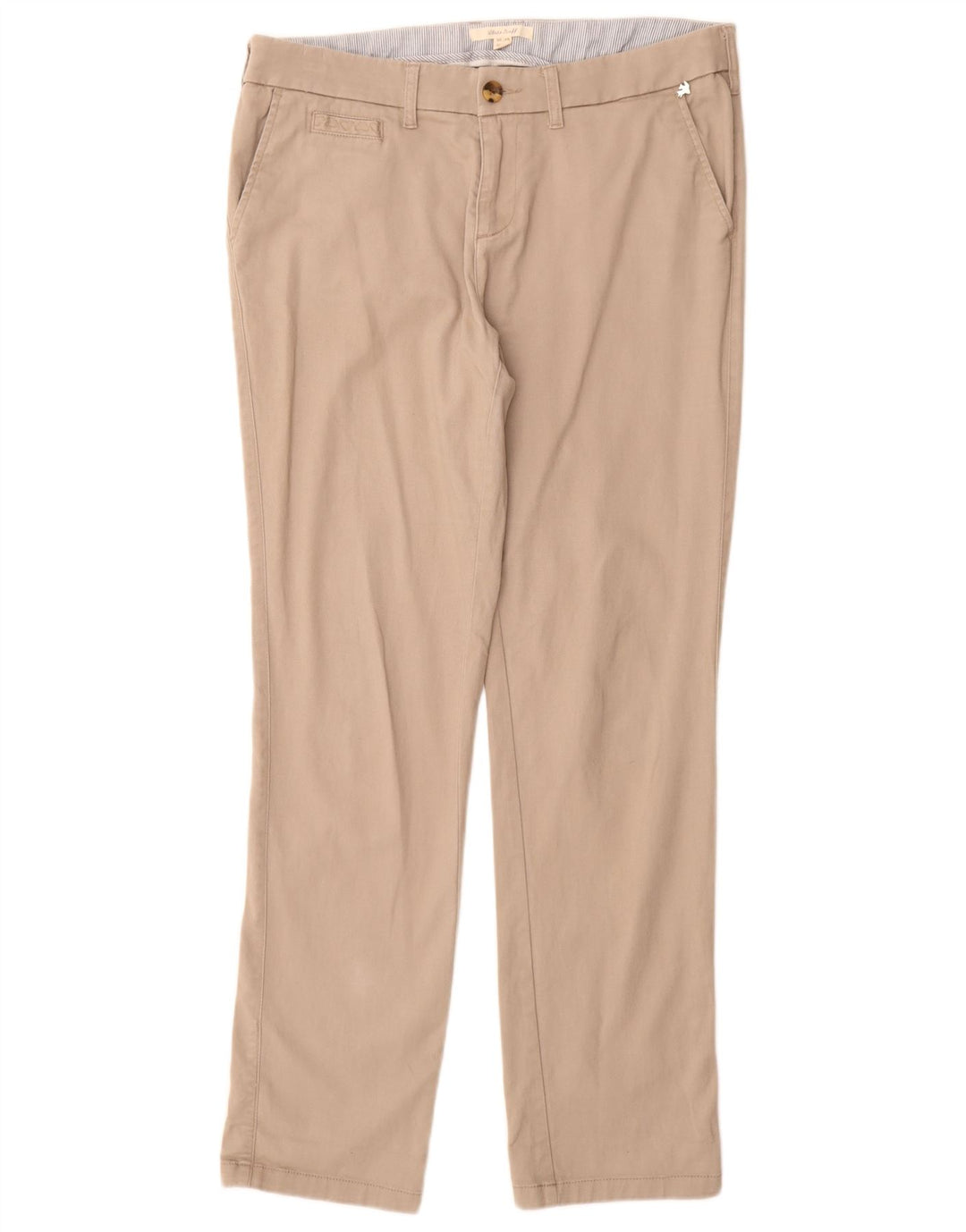 WHITE STUFF Pantalones chinos ajustados para mujer UK 14 Large W32 L30 Algodón beige