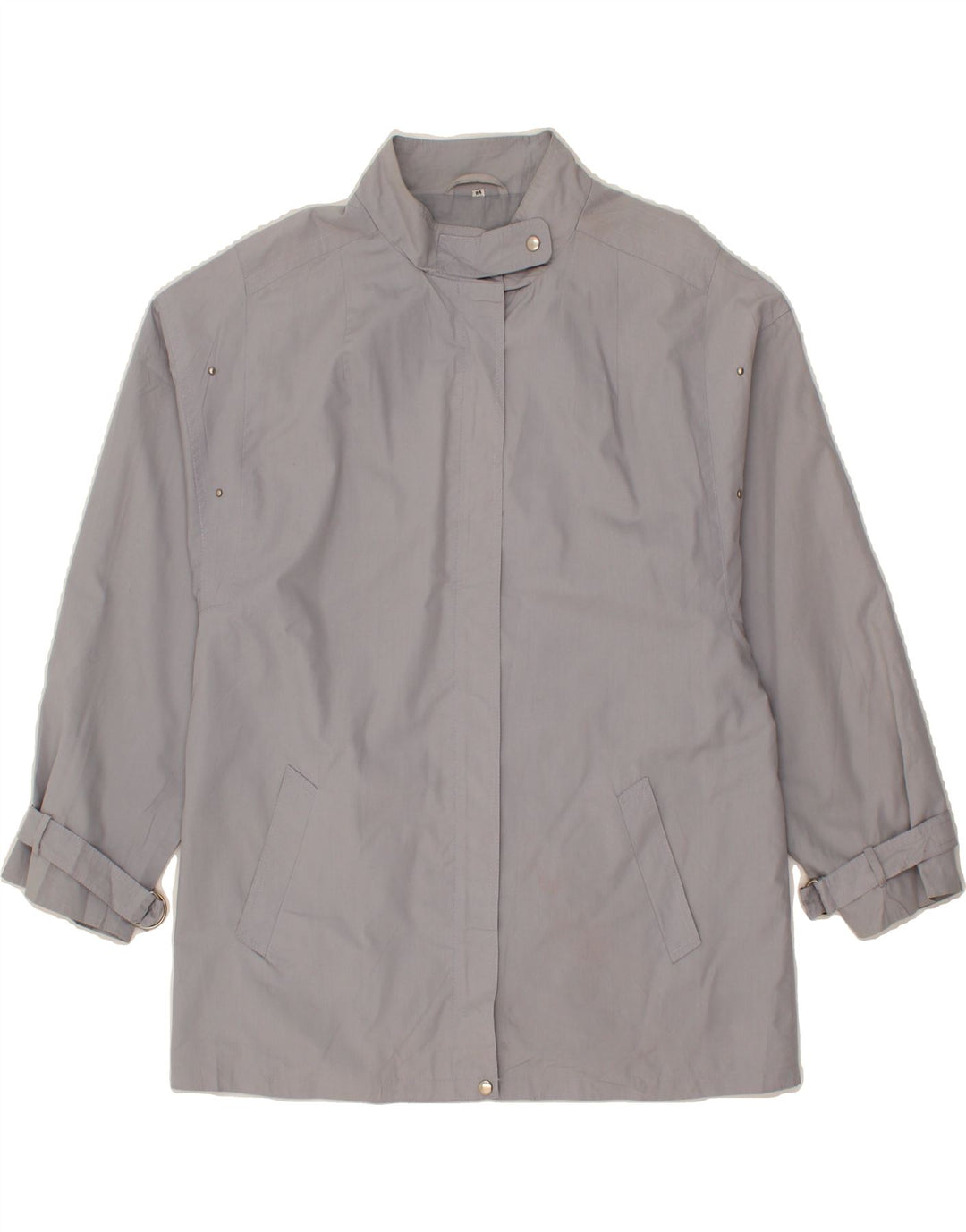 VINTAGE Womens Overcoat UK 14 Medium Grey Cotton Vintage Vintage and Second-Hand Vintage from Messina Hembry 