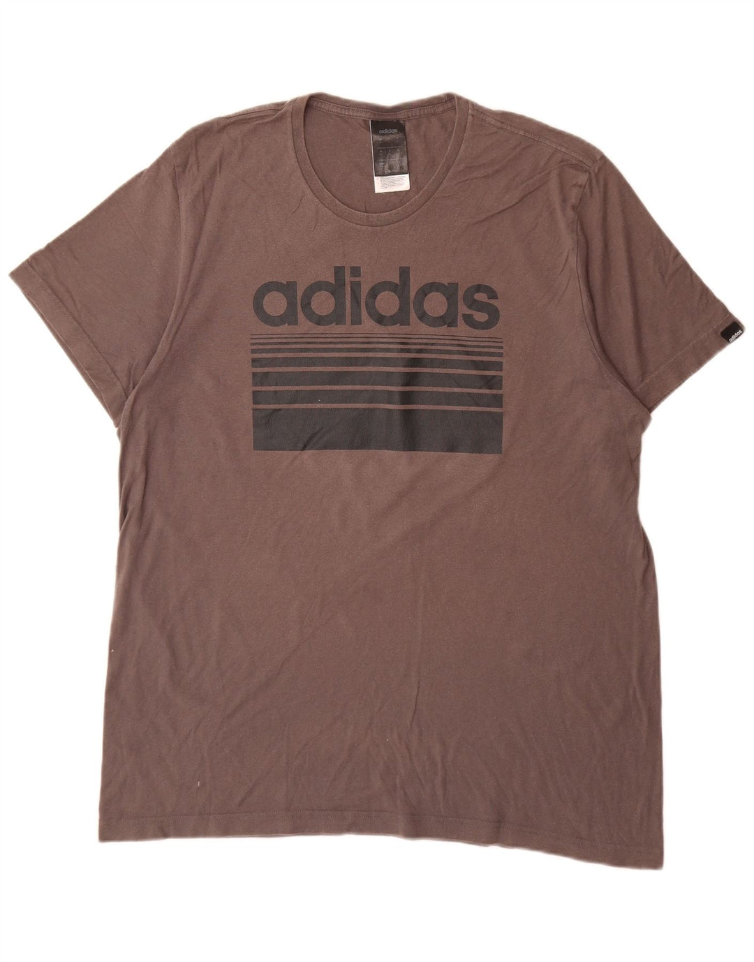 Adidas Hombre Camiseta Gráfica Top XL Gris Algodón