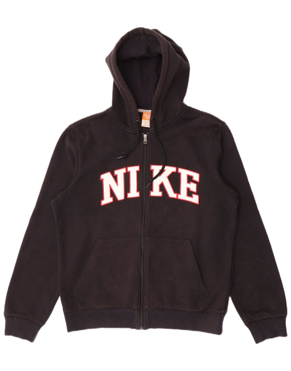 Nike Sudadera con capucha y cremallera gráfica para hombre UK 38/40 Algodón negro mediano