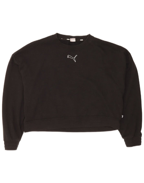 Puma Mujer Graphic Relaxed Fit Sudadera Jumper UK 40 Grande Algodón Negro