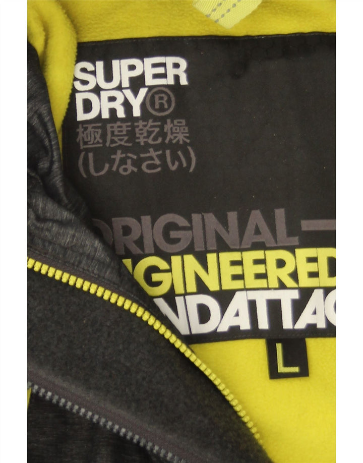 Superdry Chaqueta cortavientos con capucha Windattacker para hombre, talla 40, nailon gris grande