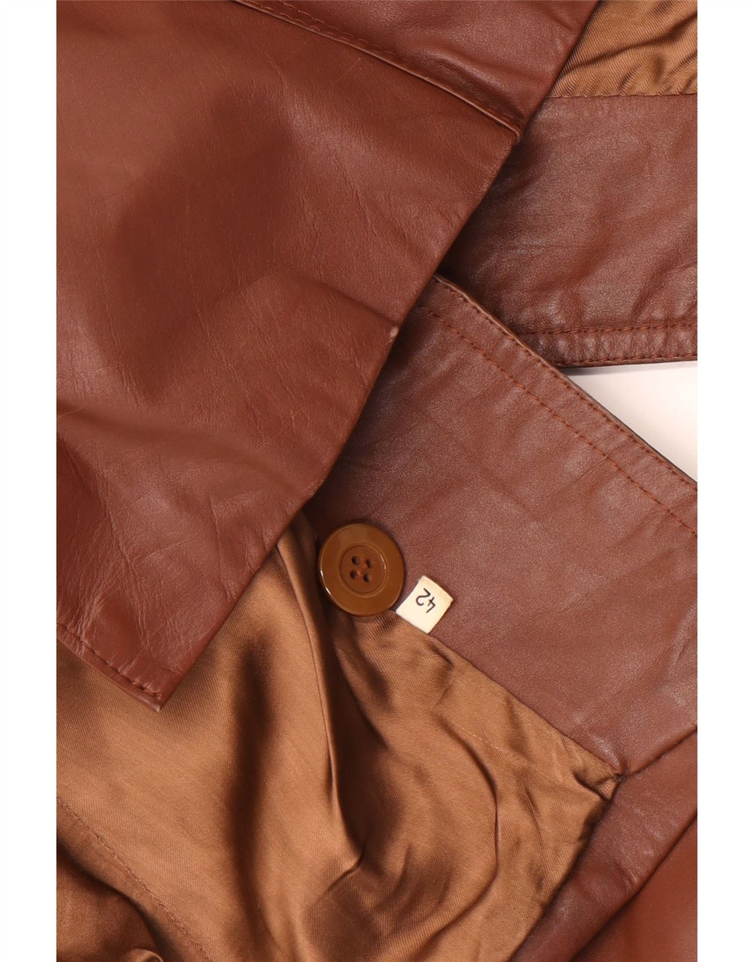 VINTAGE Chaqueta de cuero para mujer IT 42 Marrón medio