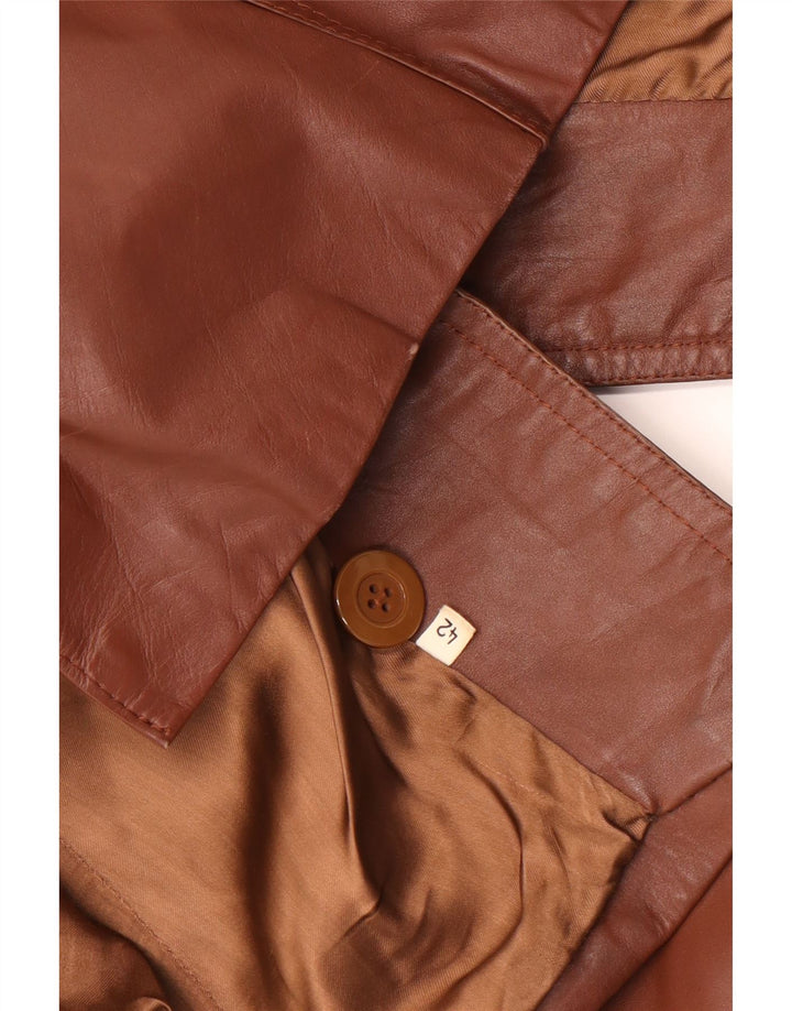 VINTAGE Chaqueta de cuero para mujer IT 42 Marrón medio