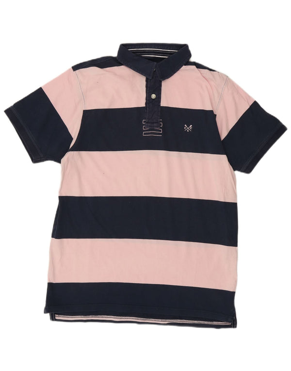 Crew Clothing Polo para hombre de algodón a rayas azul marino grande
