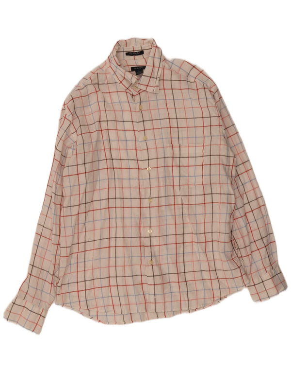 Gant Camisa Slim Fit XL De Lino A Cuadros Blanco Hombre