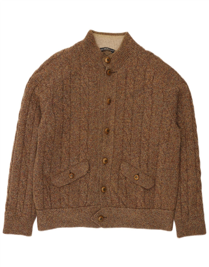 Jeckerson - Cárdigan para hombre, talla grande, color marrón