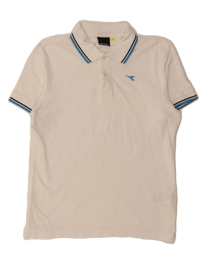 DIADORA Mens Polo Shirt Small Off White Cotton Vintage Diadora and Second-Hand Diadora from Messina Hembry 