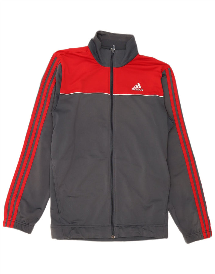 ADIDAS Hombre Chándal Top Chaqueta Gris Medio Colorblock Poliéster